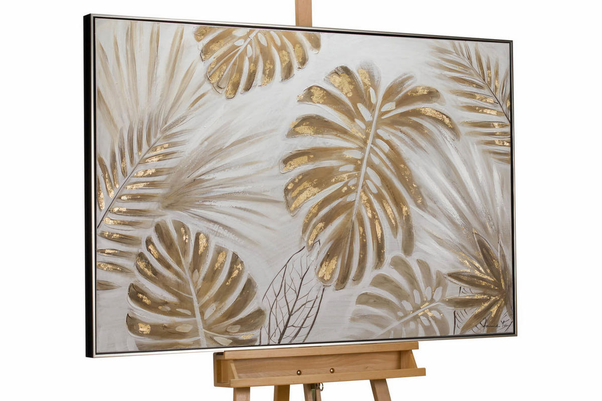 ACRYLBILD HANDGEMALT Gold 122/82 cm - Goldfarben/Braun, Textil (122/82cm) - KUNSTLOFT