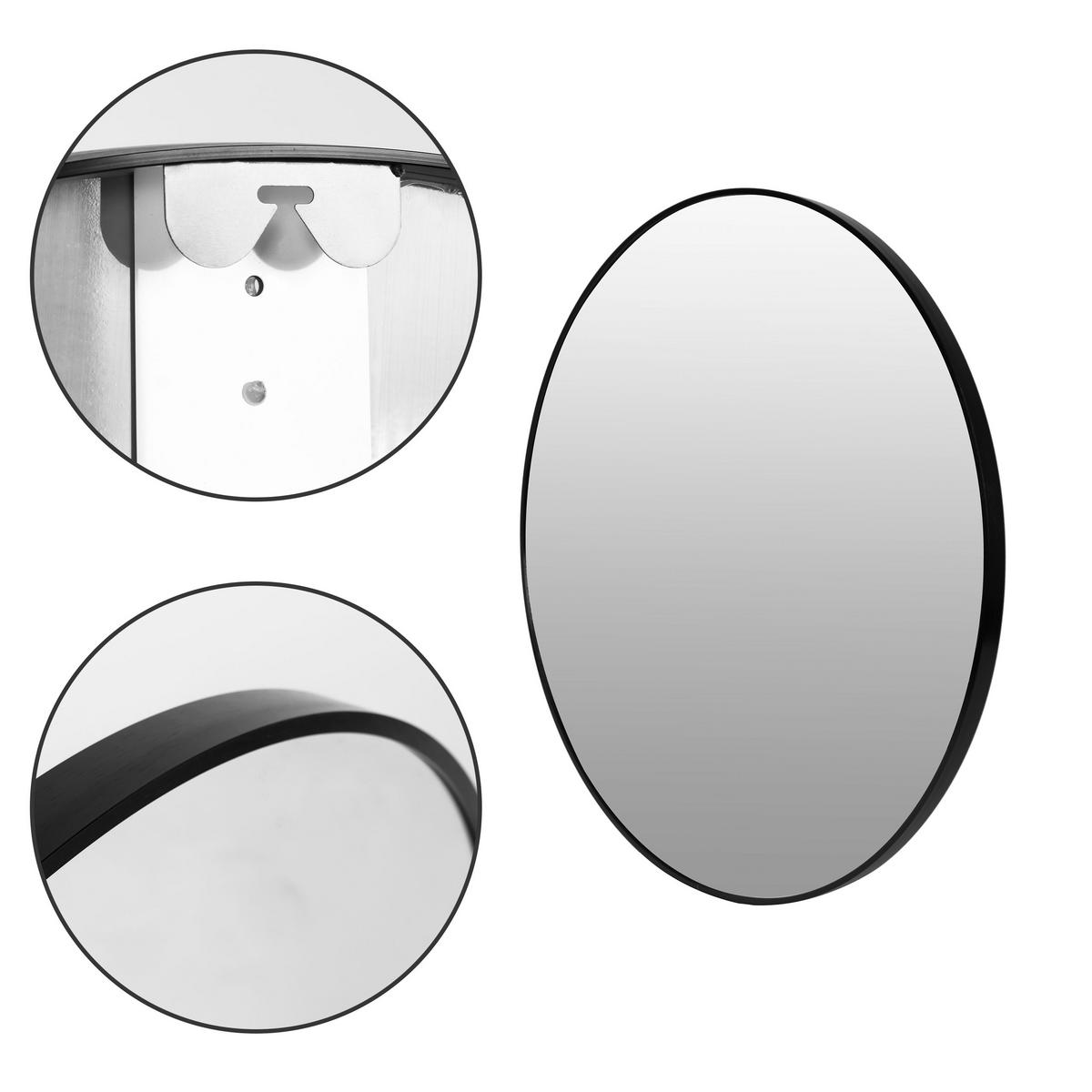 WANDSPIEGEL rund 80cm - Schwarz, Glas (80/80/3cm) - Mat-Haus