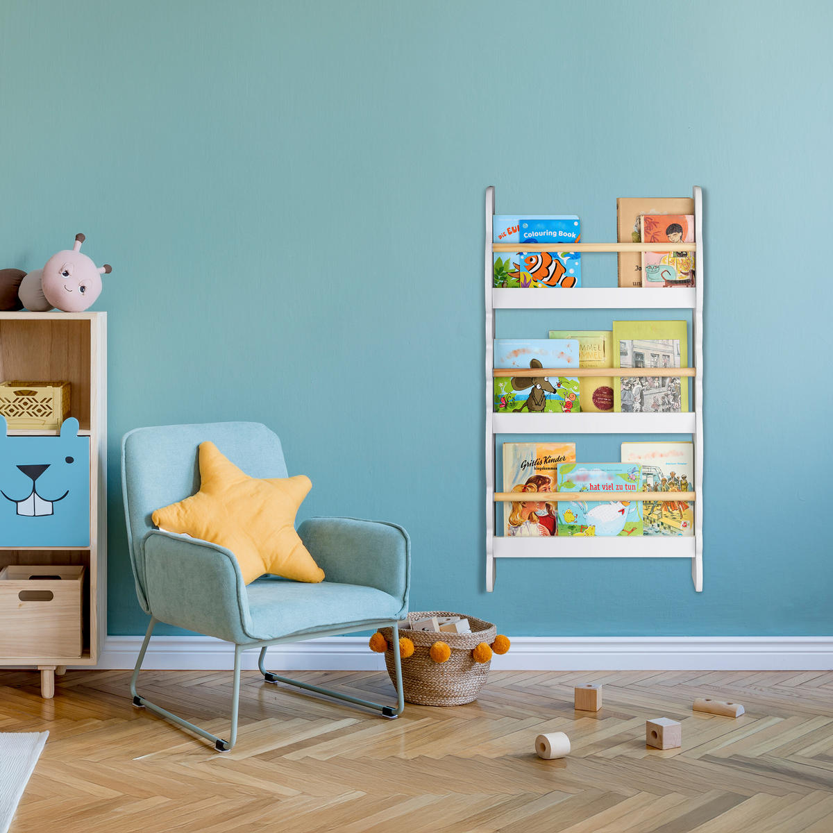 BÜCHERREGAL - Weiß, Holz/Holzwerkstoff (42.5/80/14cm) - Relaxdays