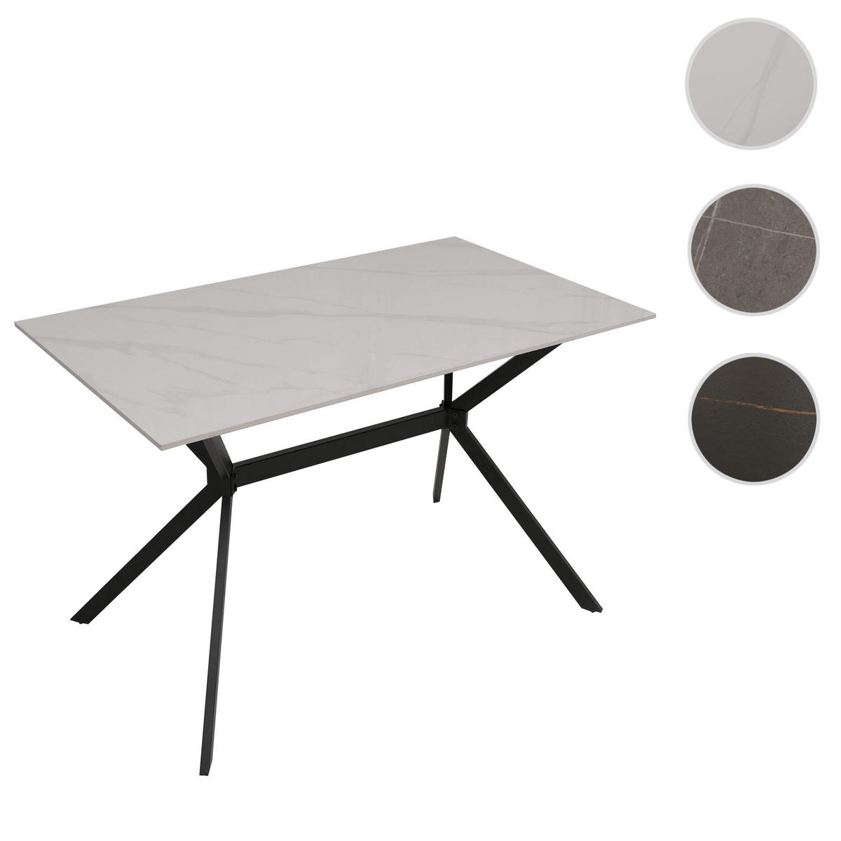 JÍDELNÍ STŮL hranatý bílý - bílá, kámen (70/120/76cm) - MCW