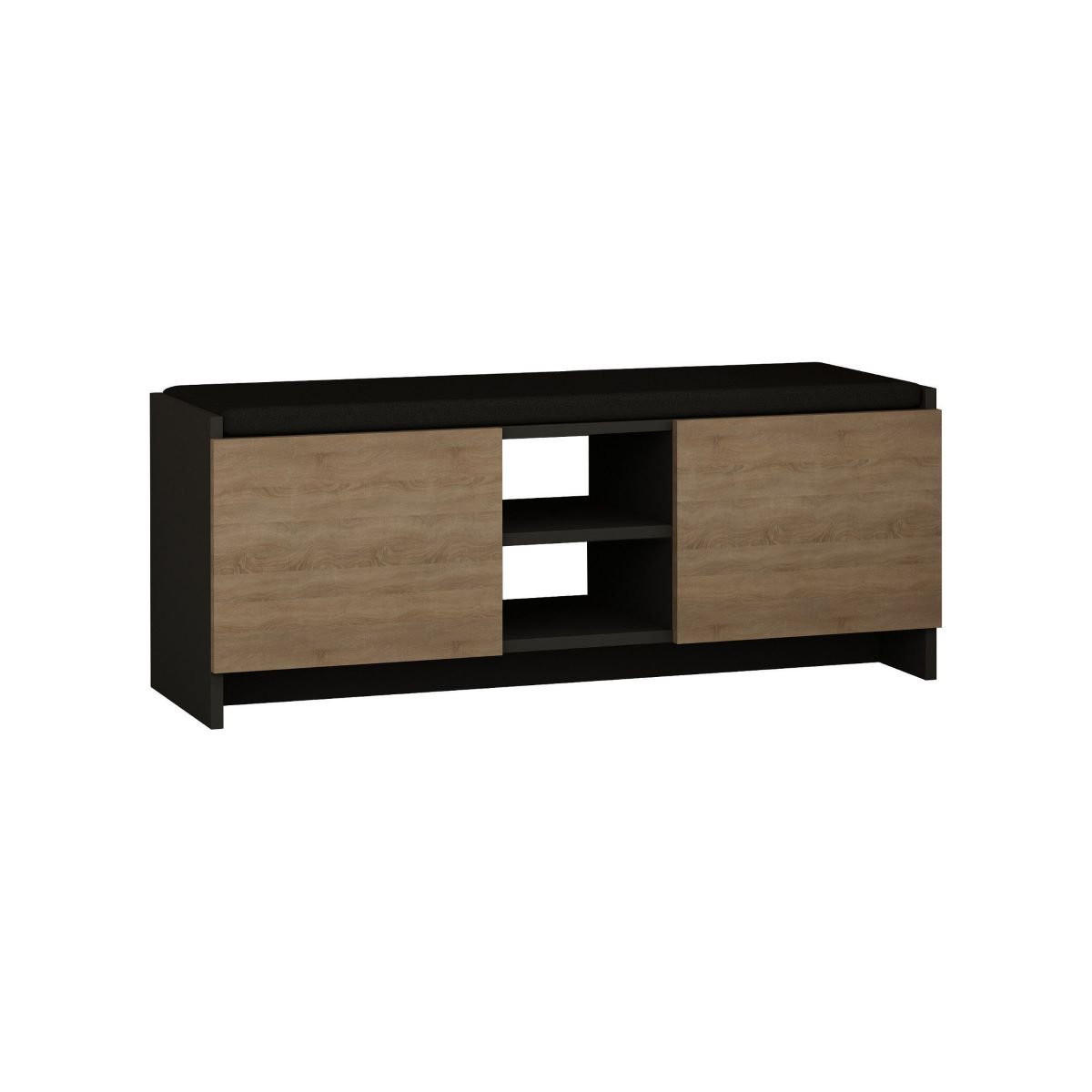 SCHUHBANK mit 2 Türen und 2 Nischen L110 cm - Zulla - Eichefarben, Holzwerkstoff (37/43/110cm) - Calicosy