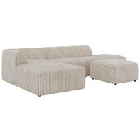 ROHOVÁ SEDAČKA GRIDA 4M L Béžová Manšestr - Vlevo - černá/krémová, textil/plast (335/176cm) - MKS