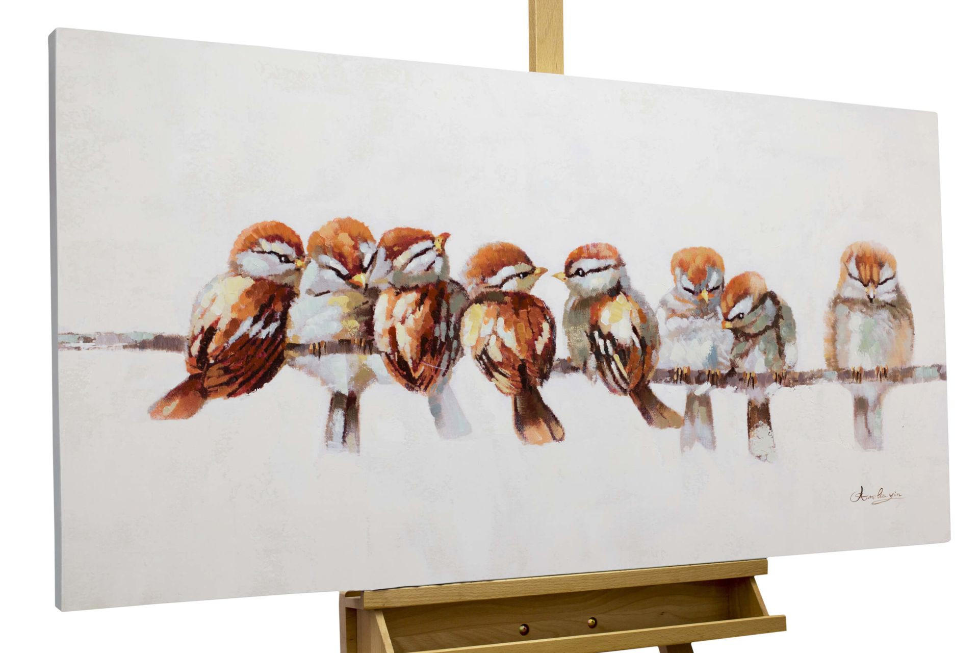 ÖLGEMÄLDE 120/60 cm - Braun/Grau, Holz/Textil (120/60cm) - KUNSTLOFT