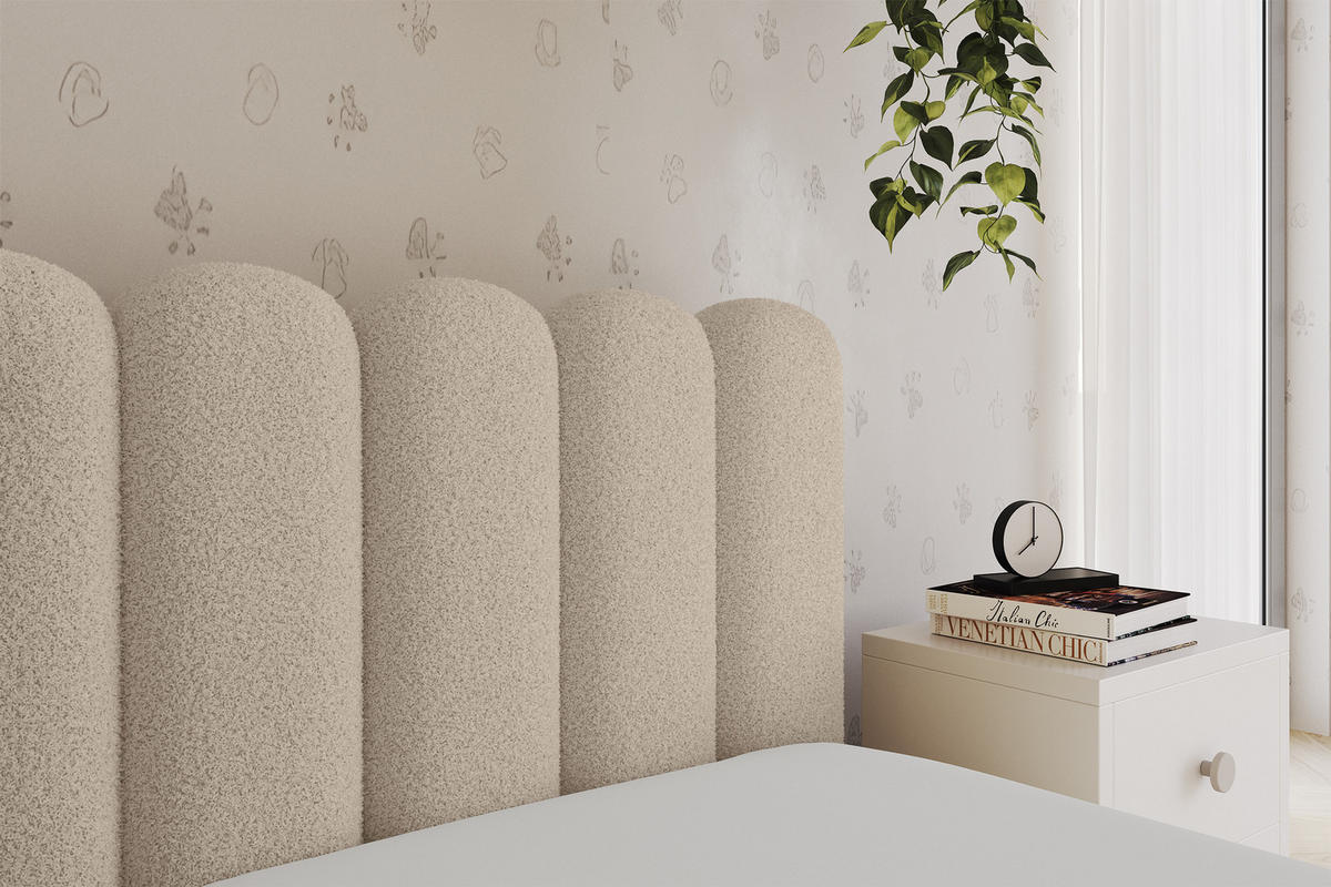 EINZELLBETT Jugendbett mit Bettkasten und Matratze H3/H4, Links - HUGY 100x200 Dunkelbeige - Cappuccino, Holzwerkstoff/Textil (100/200cm) - ALTDECOR