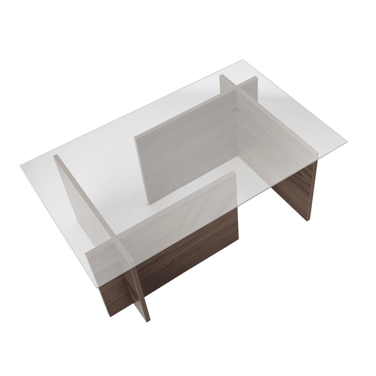 COUCHTISCH mit glasplatte noah 105/65/40 cm - Naturfarben, Holzwerkstoff (105/65/40cm) - Calicosy