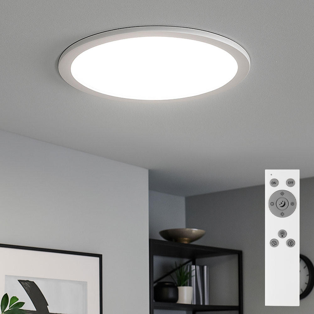 LED AUFBAUPANEL Weiß Dimmbar Fernbedienung - Weiß, Metall (40/40/6.2cm) - Briloner