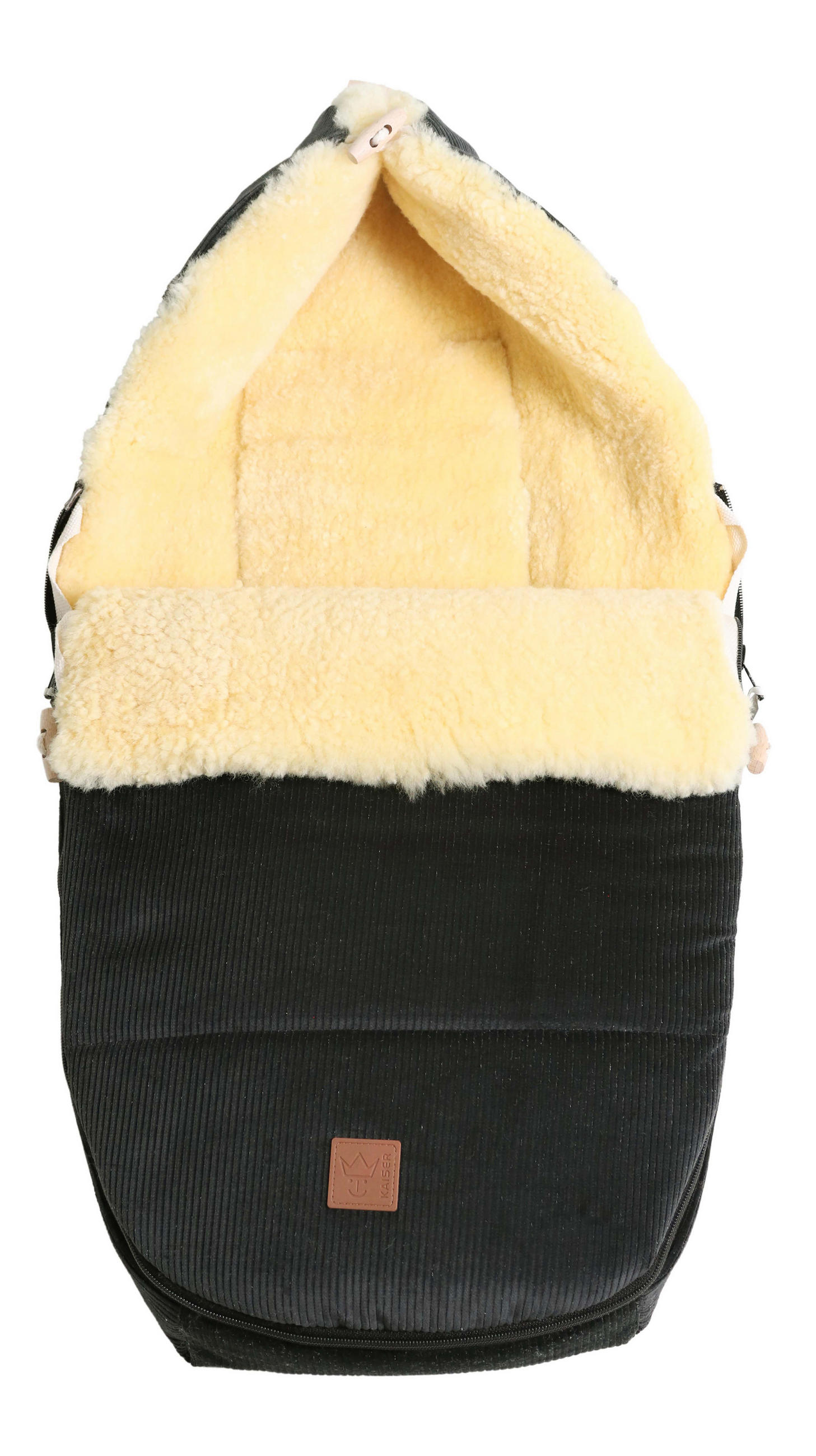 LAMMFELL-BABYSCHALENFUSSSACK Filia Cord, dark grey - Dunkelgrau, Fell (38/5/80cm) - Kaiserbaby