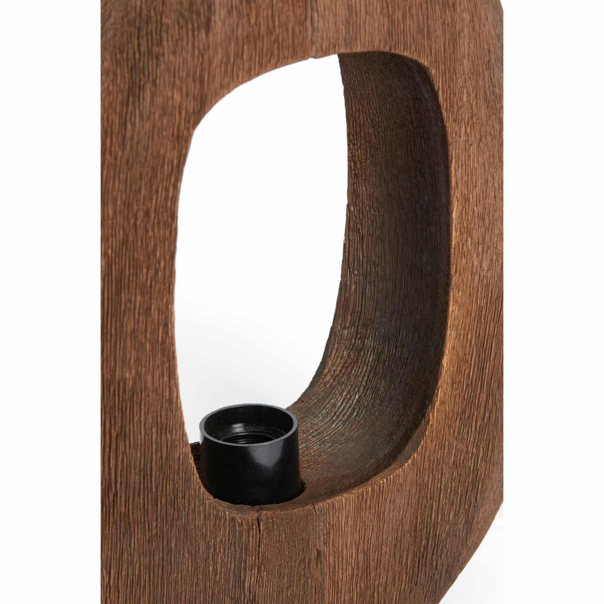 TISCHLAMPE Kelafo Braun 24/8/30 cm - Dunkelbraun, Holz (24/8/30cm) - Light & Living