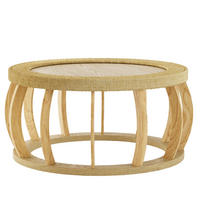 KLUBSKA miza iz masivnega lesa in MDF, 90/90/43 cm naravna - naravne barve, leseni material (90/90/43cm) - BEAOK