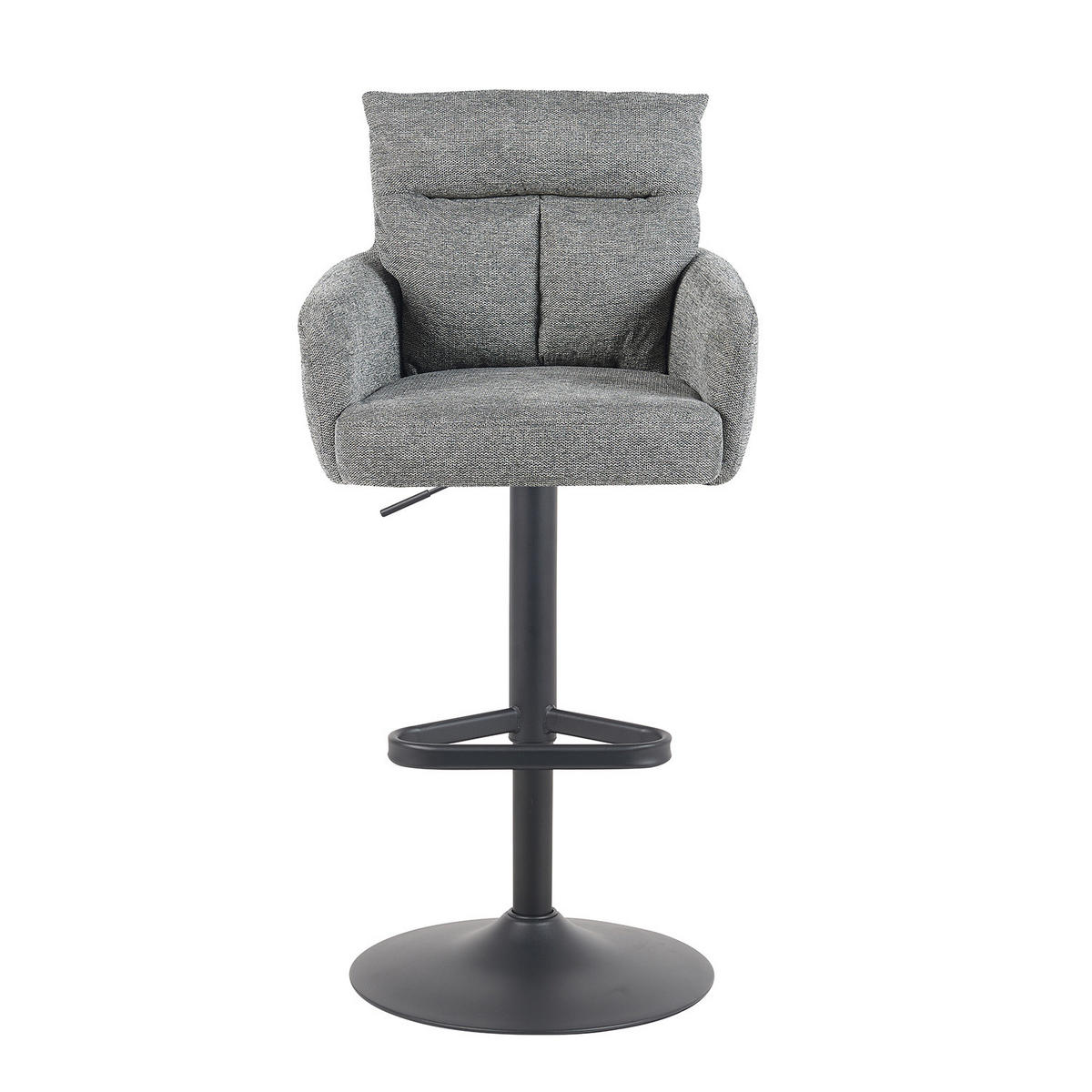 BARHOCKER Aris - Schwarz/Grau, Textil/Metall (54/101/57cm) - DUBI Möbel