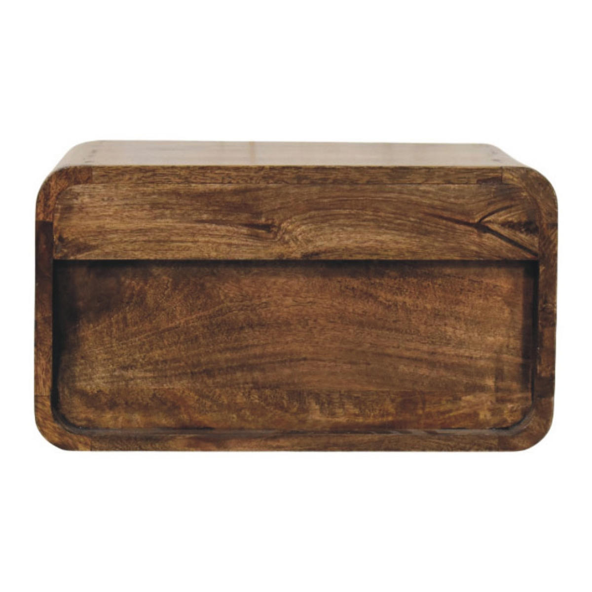 NACHTTISCH Abgerundete Kante, 1 Schublade in Braun - Dunkelbraun/Messingfarben, Holz/Metall (45/25/32cm) - Artisan Furniture