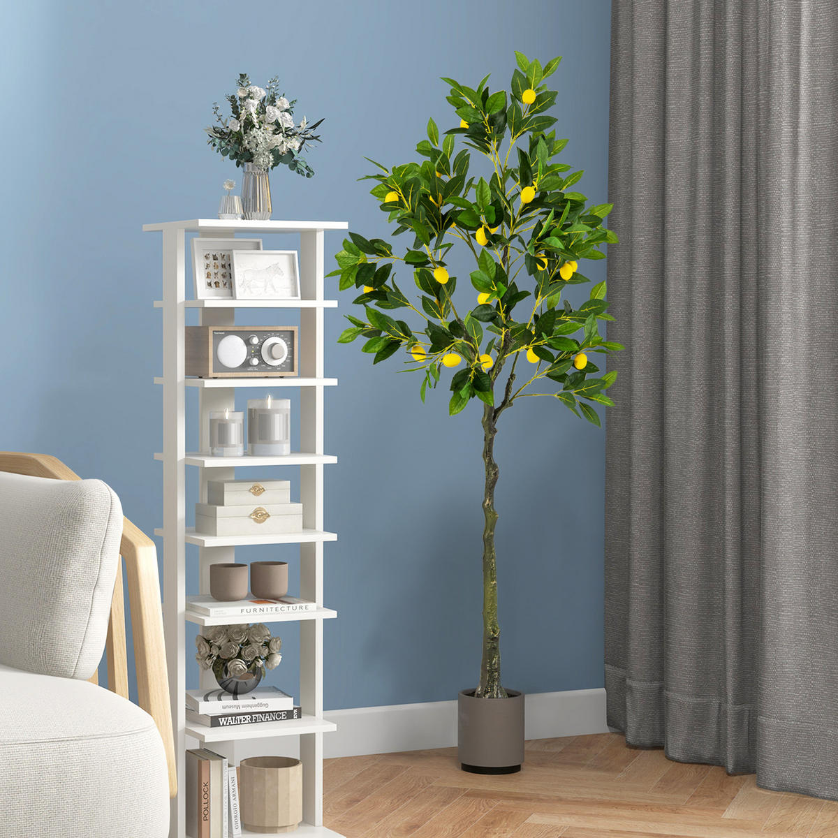 ZITRONENBAUM Grün - Grün, Kunststoff (160cm) - COSTWAY