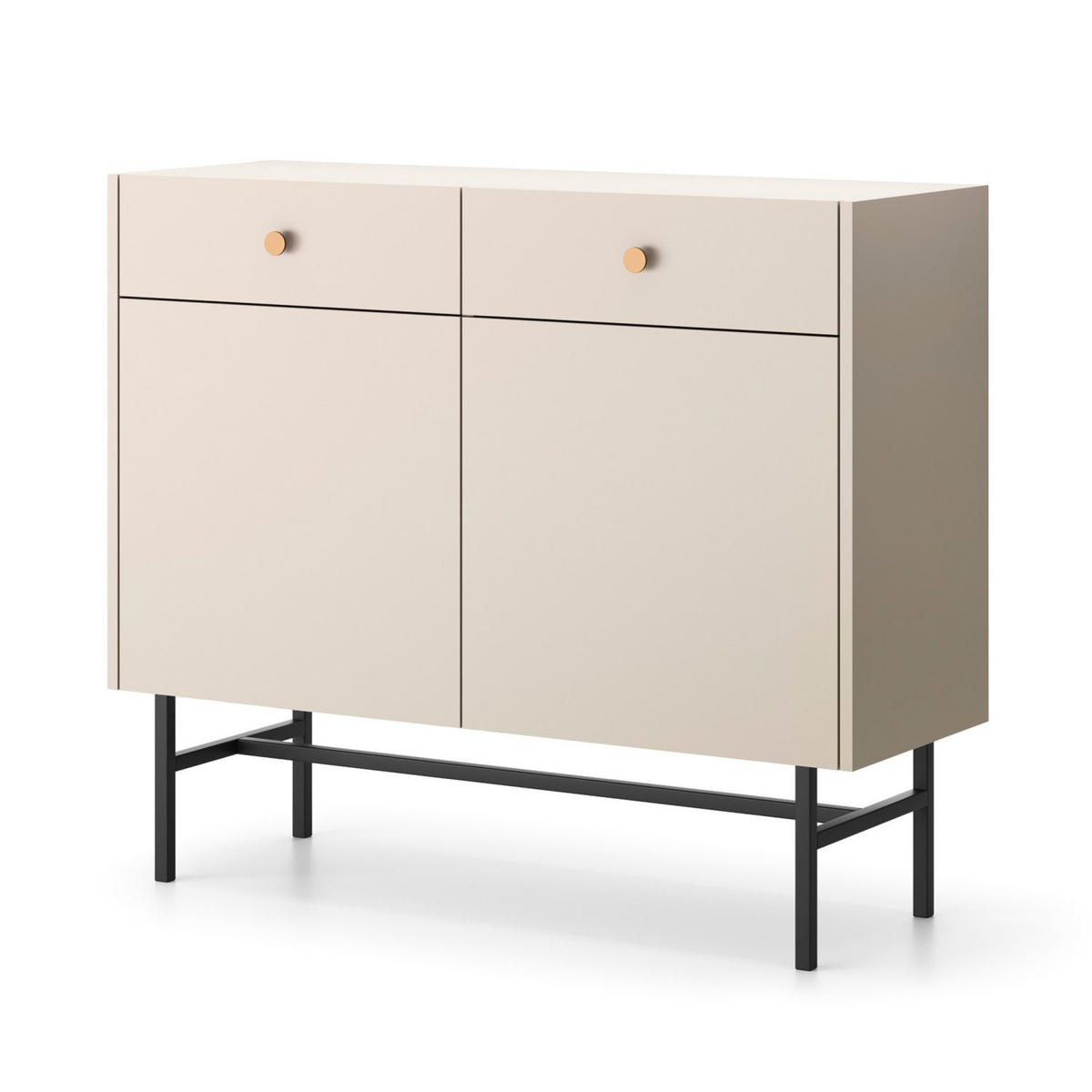 SIDEBOARD Divenos Greige 104 cm - Taupe/Goldfarben, Holzwerkstoff/Metall (104.4/89.4/39cm) - Selsey