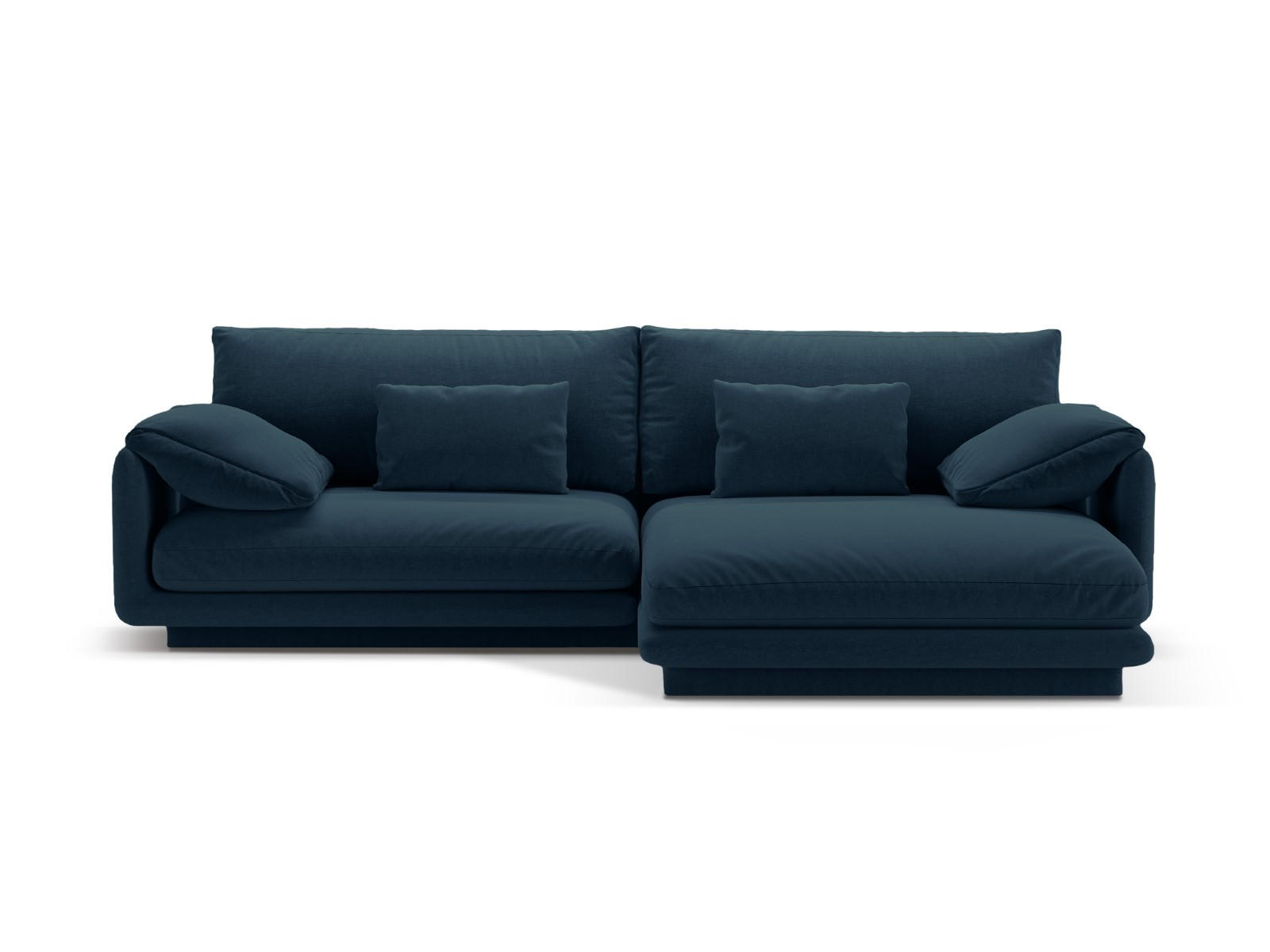 ECKSOFA rechts Torino aus strukturiertem Stoff marineblau 4 Sitzplätze - Blau, Textil (170/250cm) - Micadoni