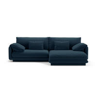 ECKSOFA rechts Torino aus strukturiertem Stoff marineblau 4 Sitzplätze - Blau, Textil (170/250cm) - Micadoni