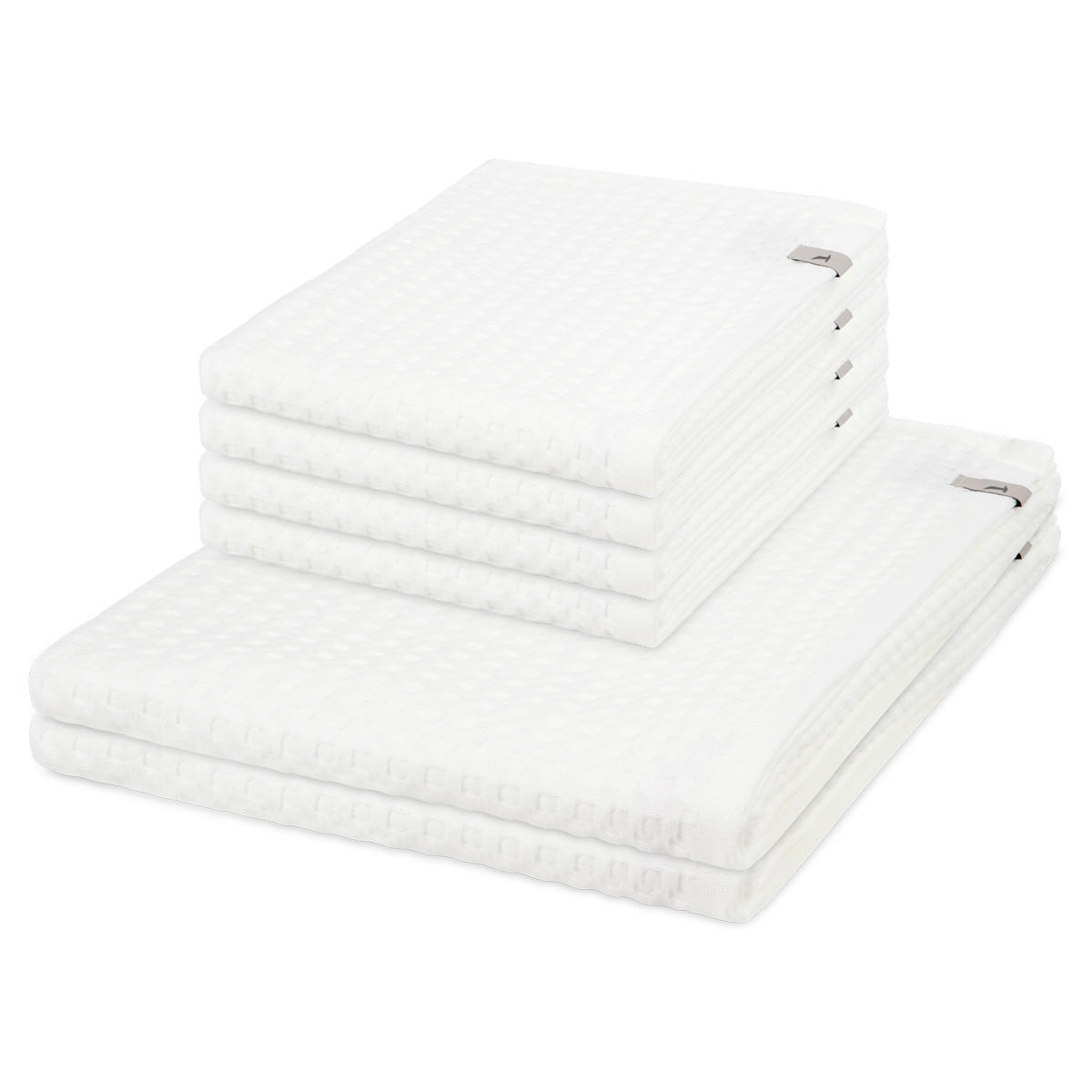 FROTTIERSET Piquee 6-teilig - Weiß, Textil (50/100cm) - MÖVE