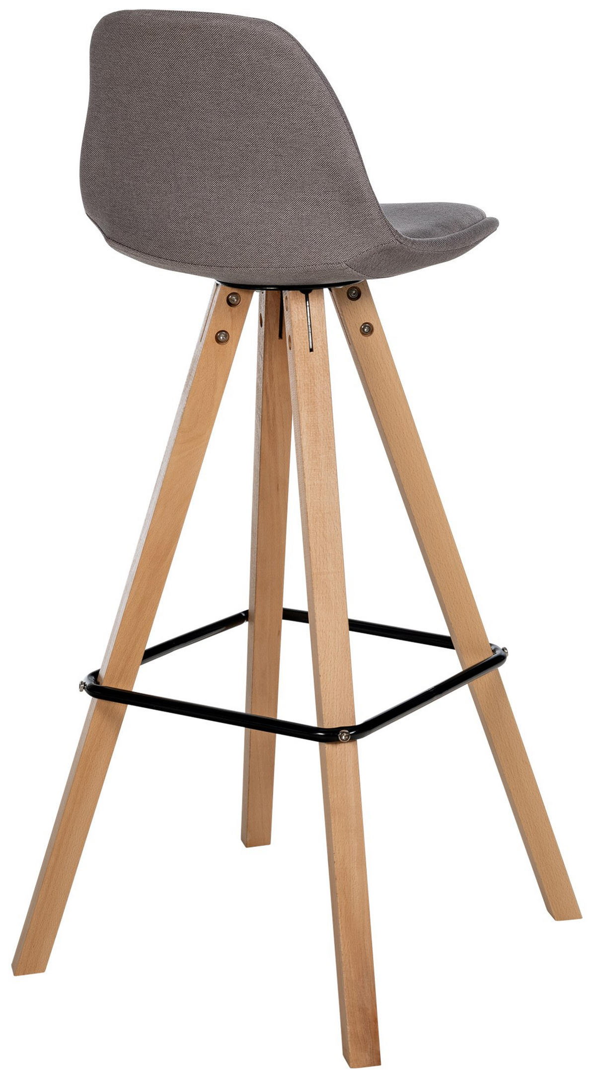 BARHOCKER Stoff Taupe - Taupe/Eukalyptusholzfarben, Holz/Textil (38/99/44cm) - CLP