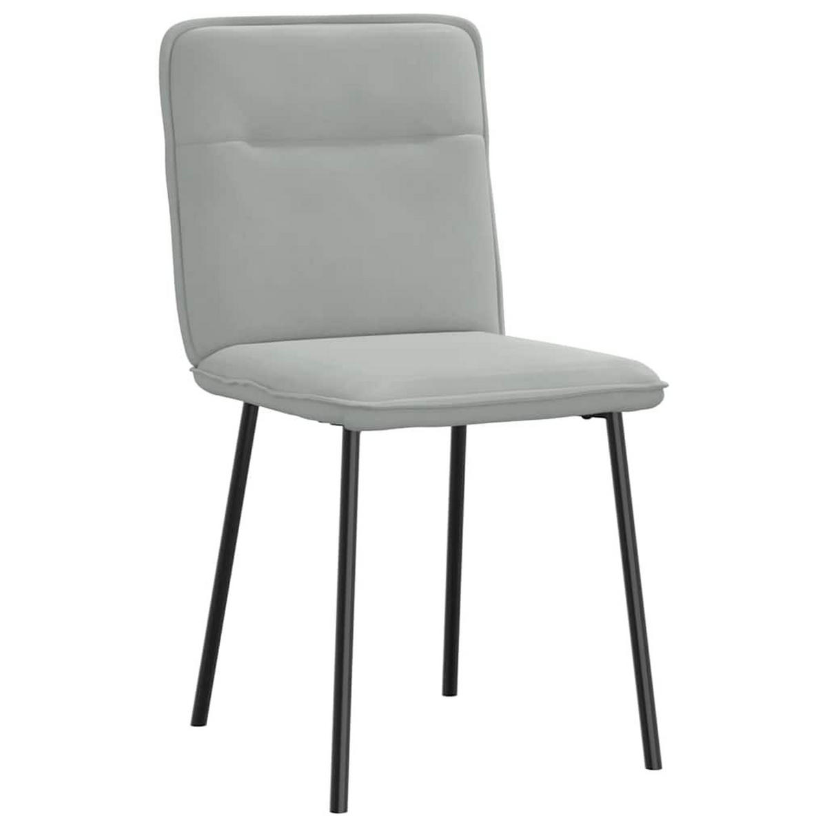 ESSZIMMERSTÜHLE 2 Stk. Hellgrau Samt 45*54*83cm - Grau, Metall (45/83/54cm) - ZMH