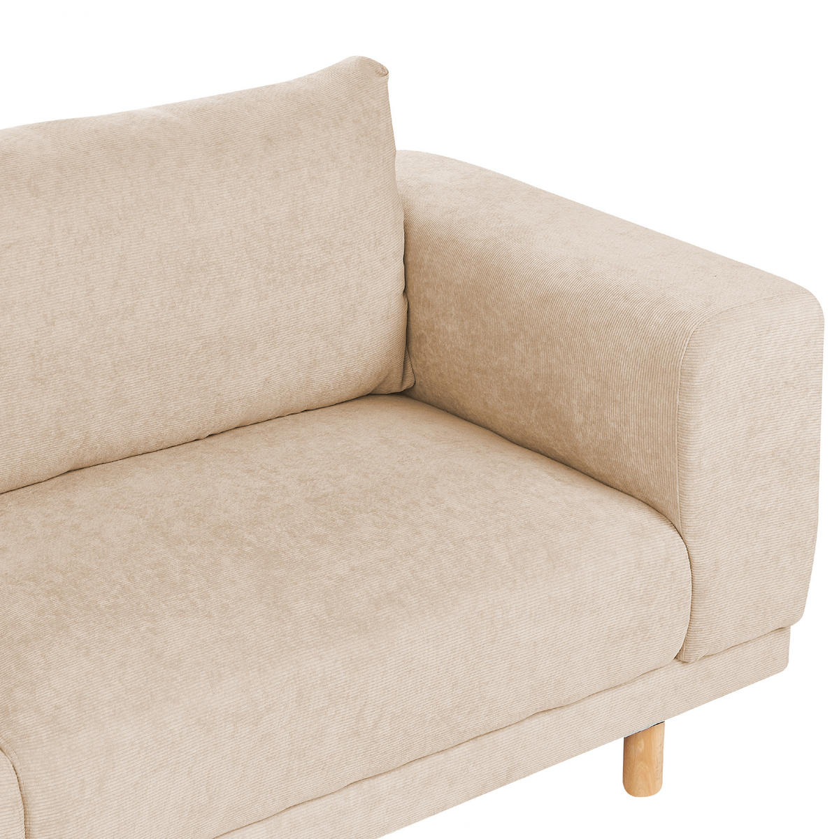 3-SITZER-SOFA Cord Beige Nivala - Beige, Textil (220/76/84cm) - Beliani