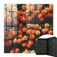 SCHLÜSSELBOX Schwarz 30x30 cm- Türöffnung nach rechts - Blühende Fülle - Orange, Metall (30/30/5cm) - TULUP