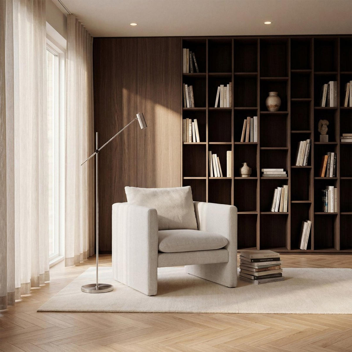 LESESESSEL Hedda Beige 76 cm x 76 cm - Beige, Textil (76/76/74cm) - Klast Home