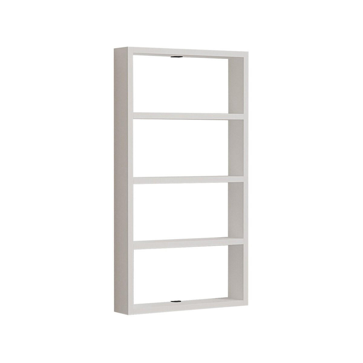 WANDREGAL mit 4 Ablagen - lya 43,2/9/80 cm - Weiß, Holzwerkstoff (9/80/43.2cm) - Calicosy