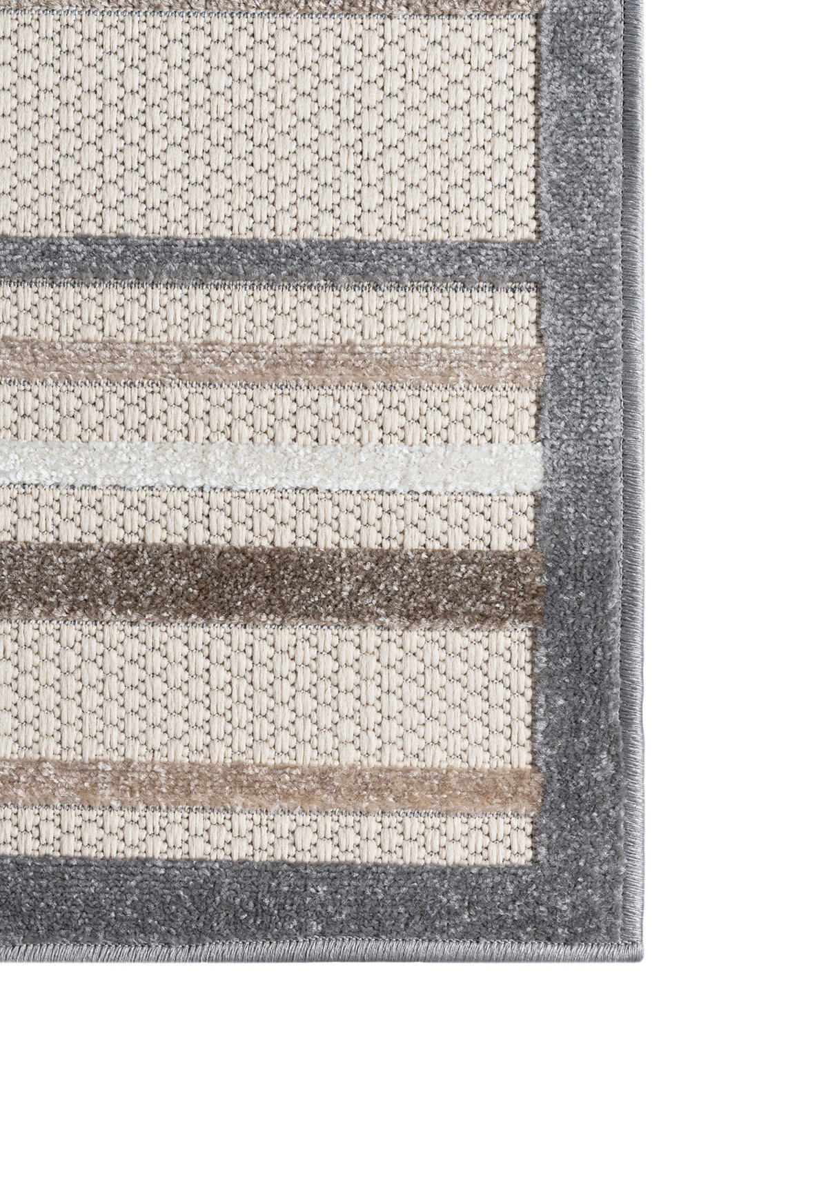 TEPPICH In-Outdoor Beige Abstract, Streifen - Kurzflor Rechteckig Creme - 160 x 230 cm - Beige/Blaugrau, Textil (160/230cm) - Mazovia