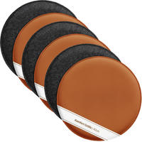 SITZKISSEN zum Wenden Filz und Kunstleder 6er Set - Dunkelgrau, Textil (40/40/2cm) - Miqio Design