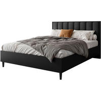 POLSTERBETT Stella 166/211/108 schwarz/schwarz - Schwarz, Holzwerkstoff/Textil (160/200cm) - Beautysofa