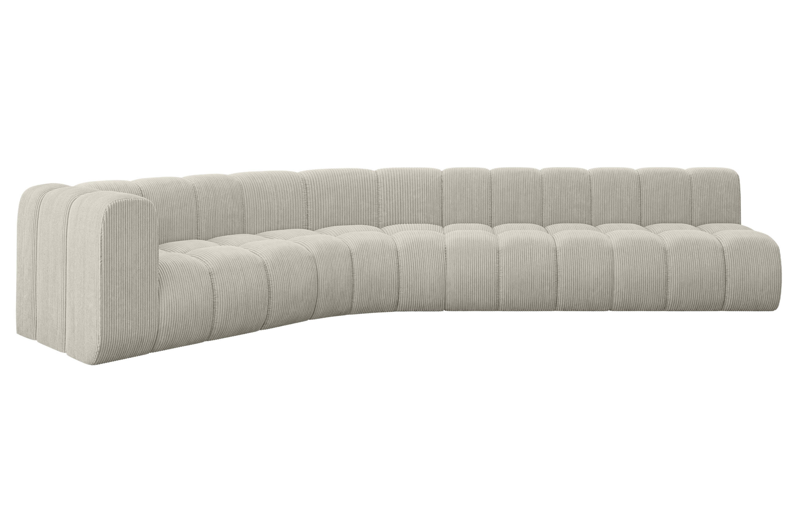 ECKSOFA modulares Sofa Karex-L2 - 399x194x70 cm Creme - Hellgrau/Creme, Holzwerkstoff/Textil (399/194cm) - ALTDECOR