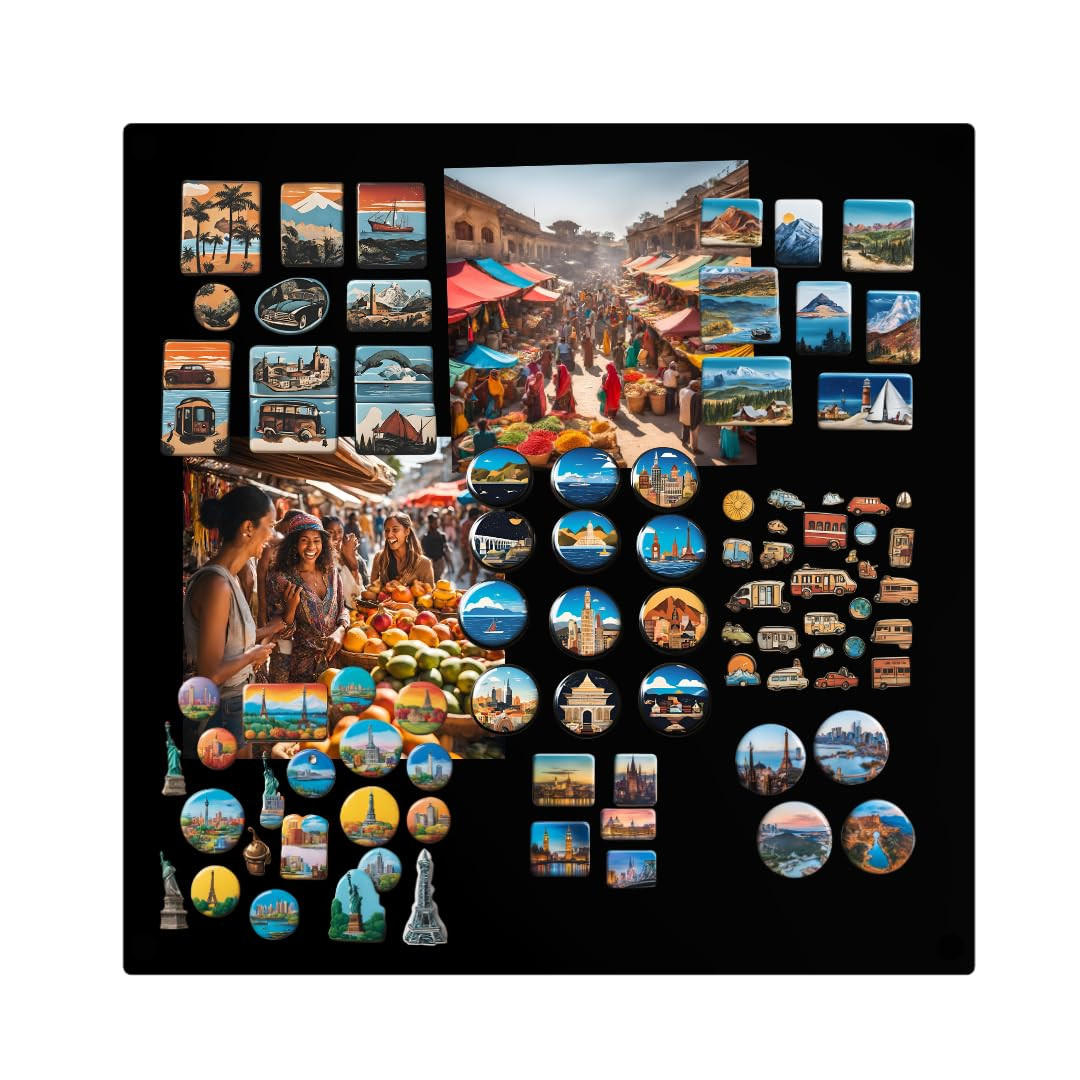 MAGNETTAFEL Klein & Groß Schwarz 80x80 cm - Magnetisches Stahlboard für Magnete, Fotos und Notizen, Beschreibbar - Schwarz, Metall (80/80/0.7cm) - ANWICAR