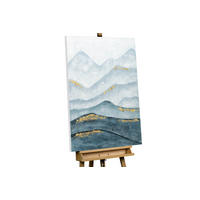 RUČNE MAĽOVANÝ AKRYLOVÝ OBRAZ 75/100 cm, petrolejový, prírodný a botanický motív - petrolejová, drevo/textil (75/100cm) - KUNSTLOFT