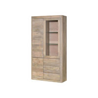 VITRINE Mango 109x40x202 weiß lackiert TORONTO #311 - Weiß, Holz (109/202/40cm) - Massivmoebel24