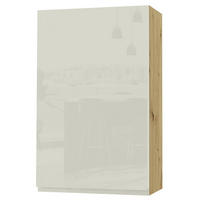 HÄNGESCHRANK Florence W4/60/1 Eiche Artisan / RAL 1013 perlweiß HG 60 / 32,5 / 96cm - Türanschlag rechts - Weiß Hochglanz/Eiche Artisan, Holz/Holzwerkstoff (60/96/32.5cm) - Feldmann-Wohnen