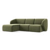 ECKSOFA Links Samt Stoff Grün - Schwarz/Olivgrün, Holzwerkstoff/Kunststoff (248/166cm) - Makamii