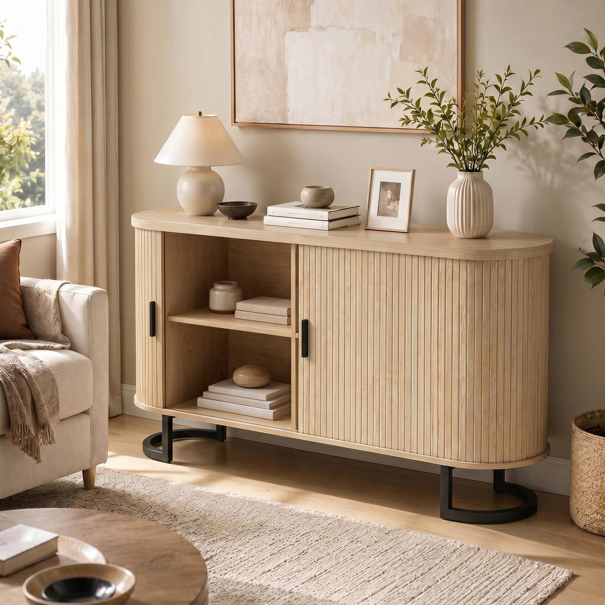 SIDEBOARD Naturfarben 140/40/75 cm - Naturfarben, Holzwerkstoff (140/75/40cm) - PANGIVO