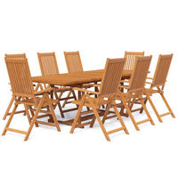 GARTEN-ESSGRUPPE 9Er Set Massivholz Akazie 160-240 Cm - Braun, Holz - vidaXL