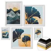 WANDBILDER 5er-Set - 50x50 cm & 20x30 cm & 40x60 cm Weißer Rahmen - Fruchtige Muster italienischer Wein - Weiß, Kunststoff (40/60cm) - ArtPrintCave