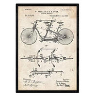 POSTER Tandem-Fahrrad Patent A3 Rahmenlos - Klar, Papier (29.7/5/42cm) - Nacnic
