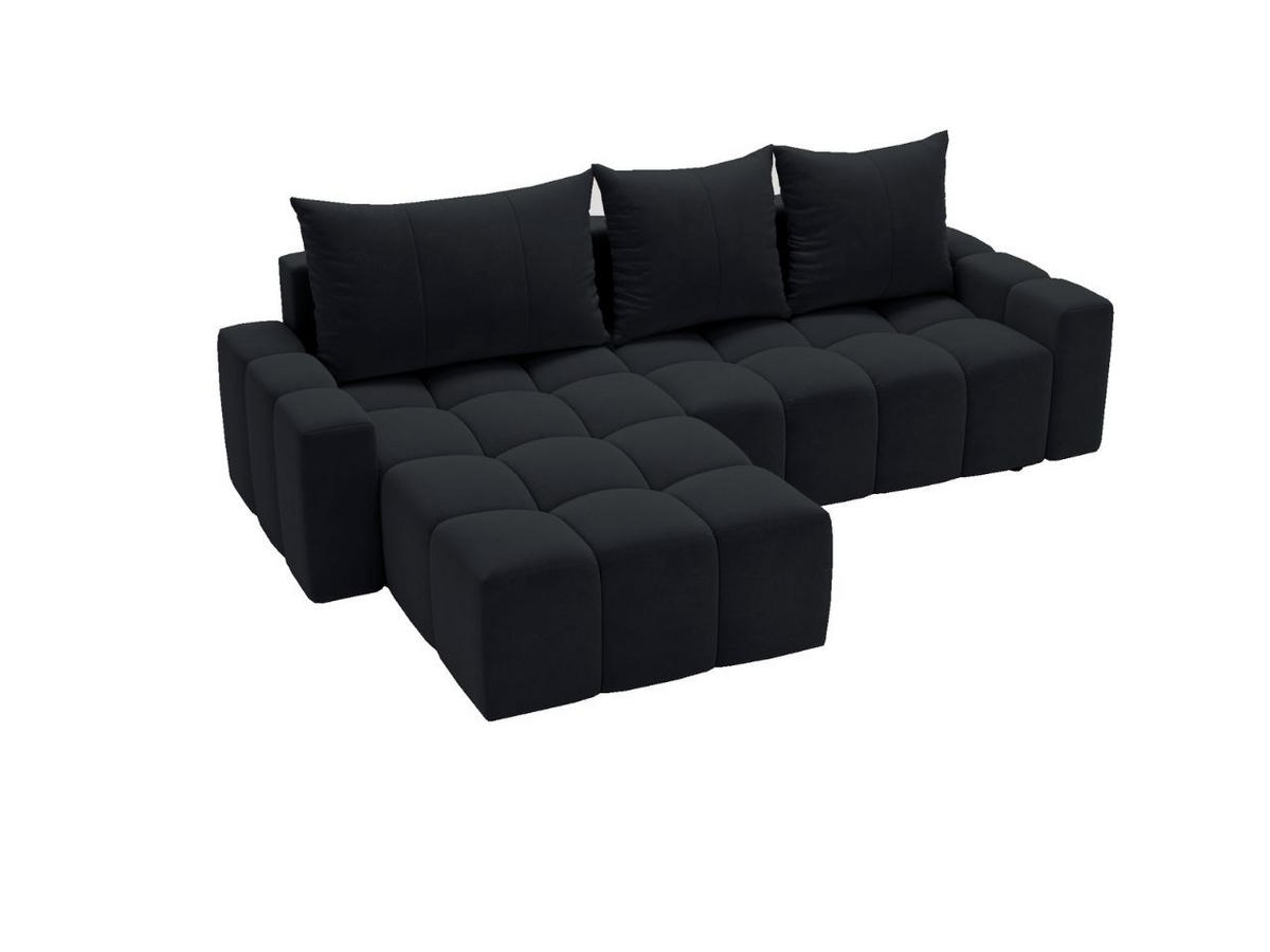ECKSOFA Bresso Schwarz - Schwarz, Holz/Textil (255/168cm) - Graingold