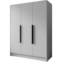 KLEIDERSCHRANK Mono Bis im Skandi-Stil, Drehtüren mit Schwarze Metallgriffe, Weiß 150/200/51 cm - Weiß, Holzwerkstoff (150/200/51cm) - WFL GROUP