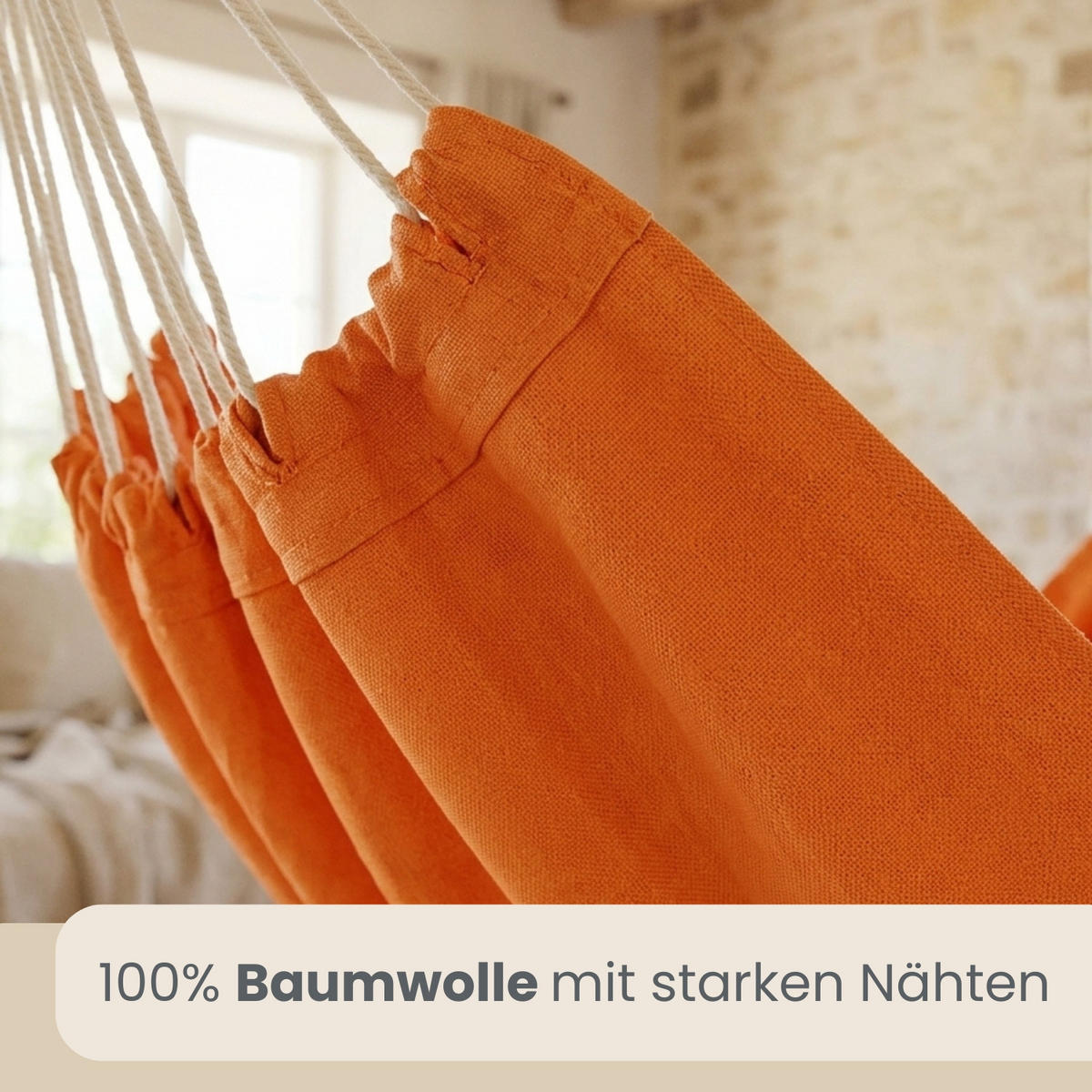 XXL HÄNGESESSEL 185/130 cm Belastbar bis 150 kg Orange - Orange, Textil (130/155/185cm) - Amanka