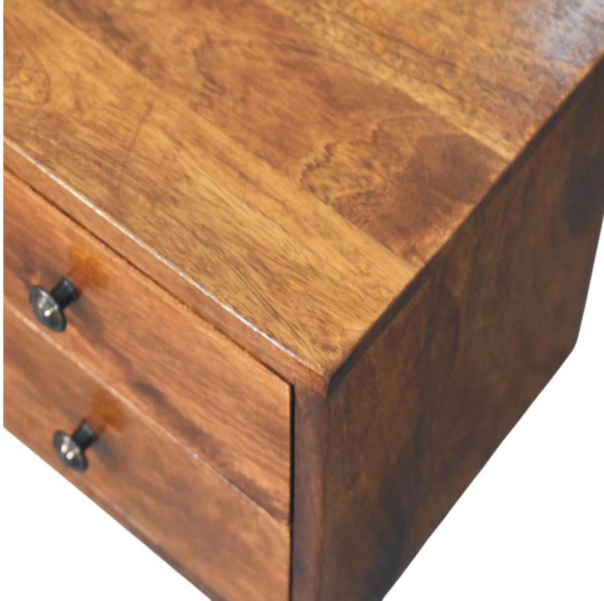 NACHTTISCH Solis, wandmontiert, Braun. - Messingfarben/Braun, Mangoholz/Holz (30/24/35cm) - Artisan Furniture