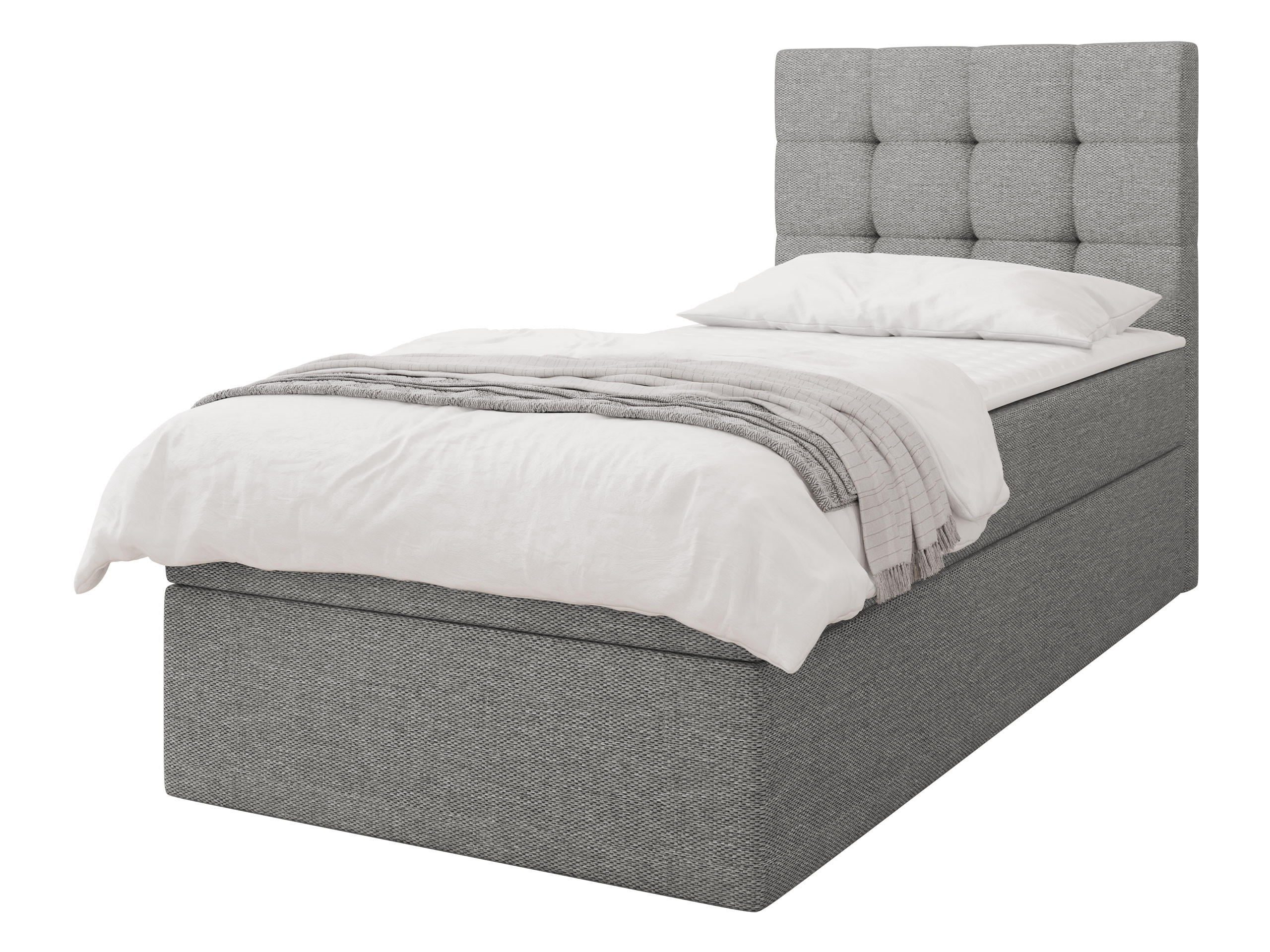 BOXBETT Luanda Single - Hellgrau/Schwarz, Holz/Kunststoff (90/200cm) - MIRJAN24