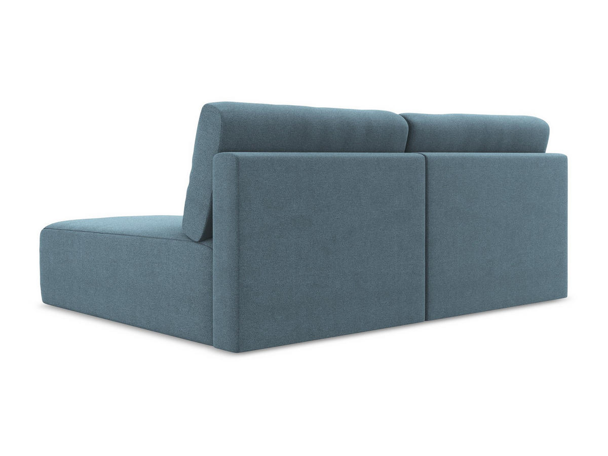 ECKSOFA mit Schlaffunktion rechts Strukturstoff Stoff Blau - Blau/Schwarz, Kunststoff/Textil (210/149cm) - Makamii