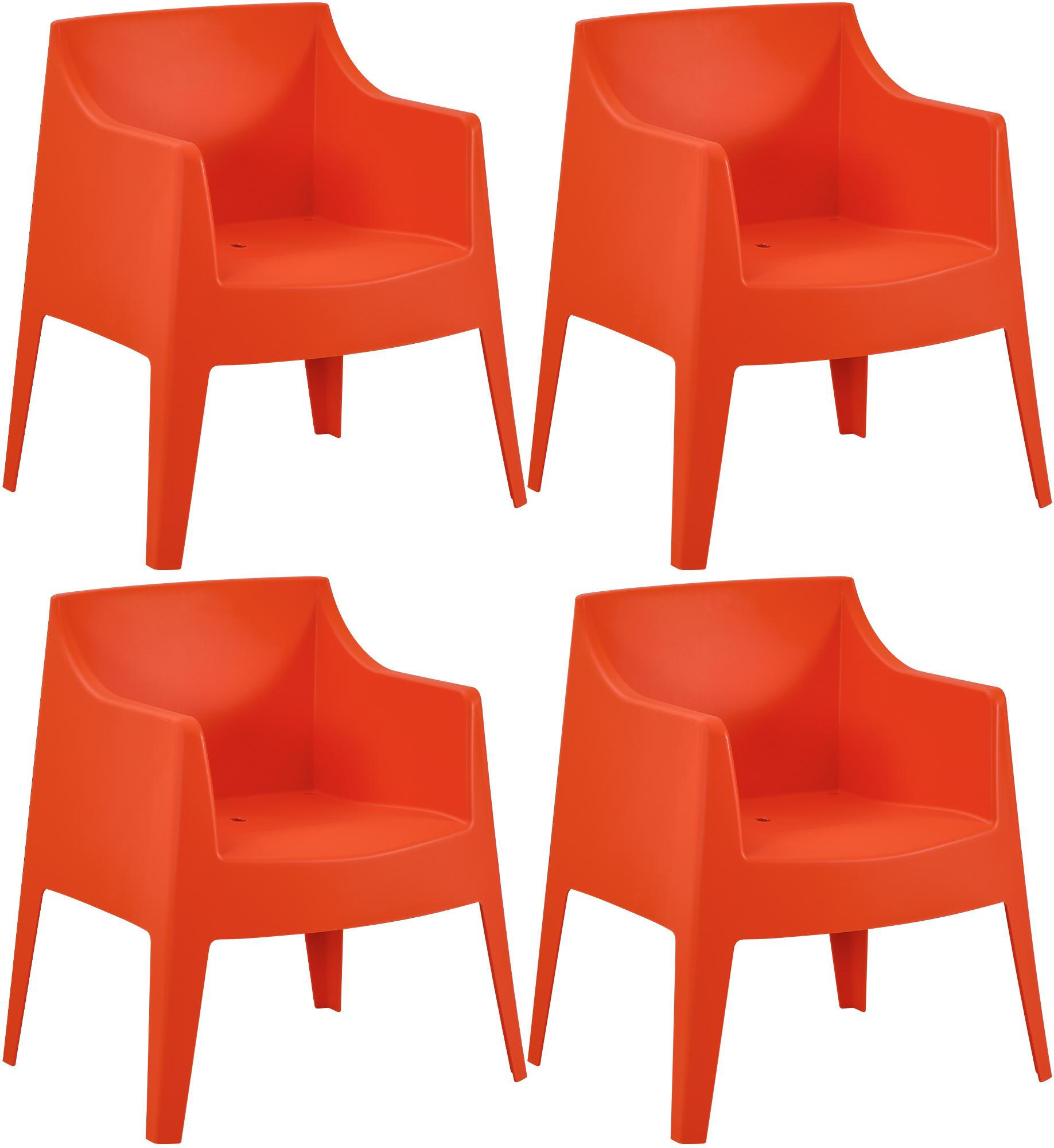 GARTENSTUHL Henri 4er Set 73x57x78cm Kunststoff Orange Stapelstuhl - Orange, Kunststoff (73/78/57cm) - DELUKE