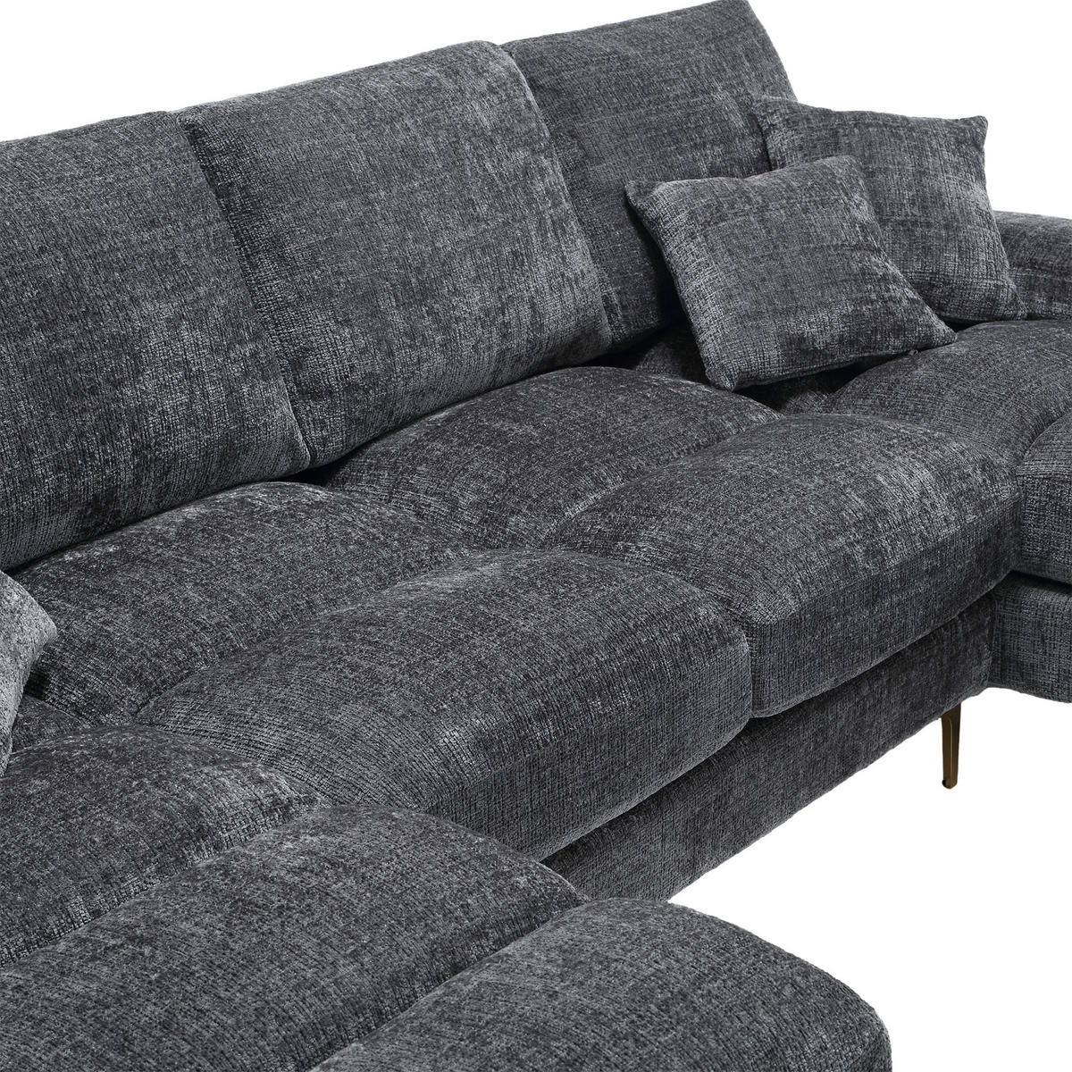 U-SEDACÍ SOUPRAVA 272/136/88 cm Šedá - šedá, textil (136/88/272cm)