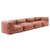 SOFA mit 4 Sitzplätzen, Terrakotta - Braun, Textil - Oviala