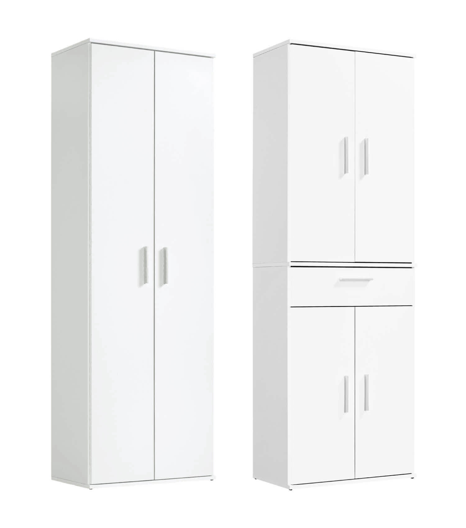 MEHRZWECKSCHRANK SET Der Allzweckwaffe - Silberfarben/Weiß, Holzwerkstoff (60/180/34cm) - Mokebo