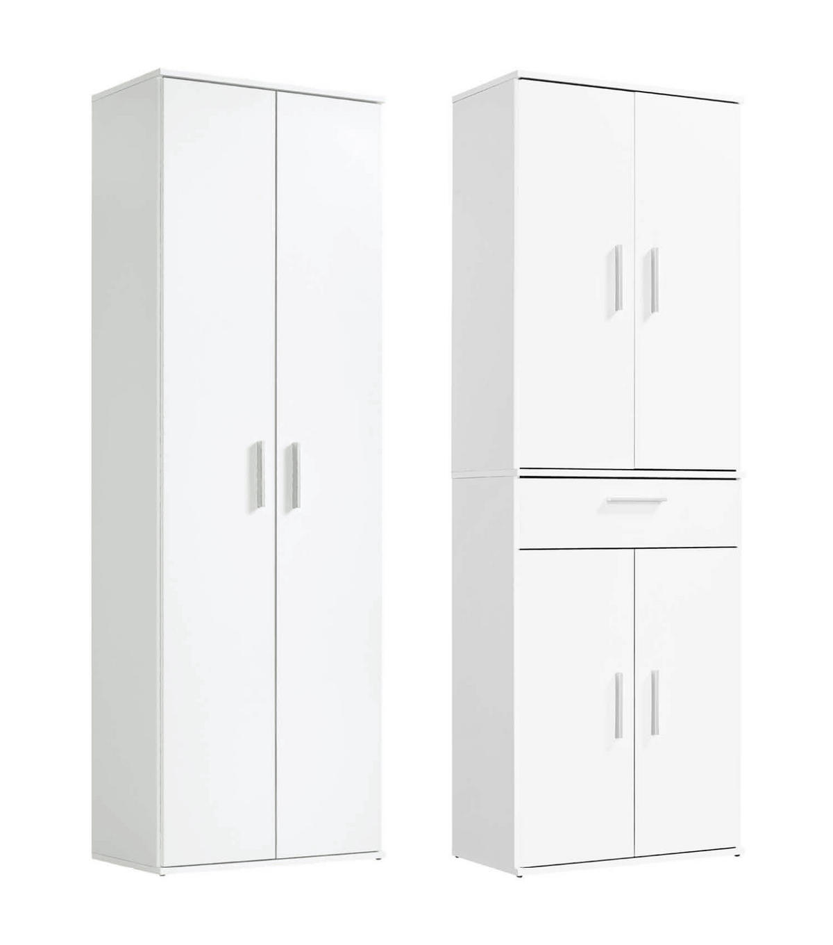 MEHRZWECKSCHRANK SET Der Allzweckwaffe - Silberfarben/Weiß, Holzwerkstoff (60/180/34cm) - Mokebo